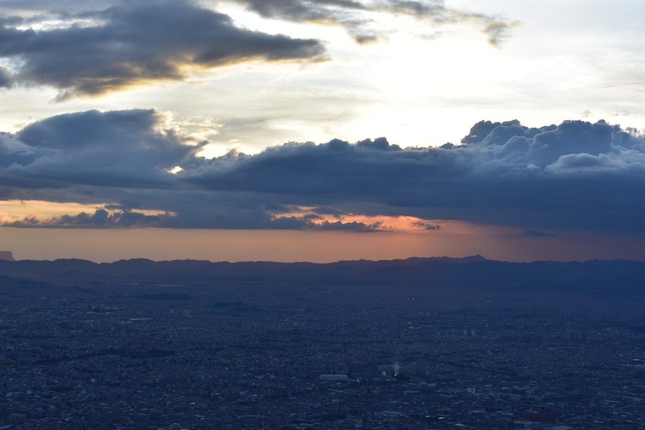 Experience the Sunset Behind the Andes from Cerro de Monserrate with Panoramic Views of Bogotá