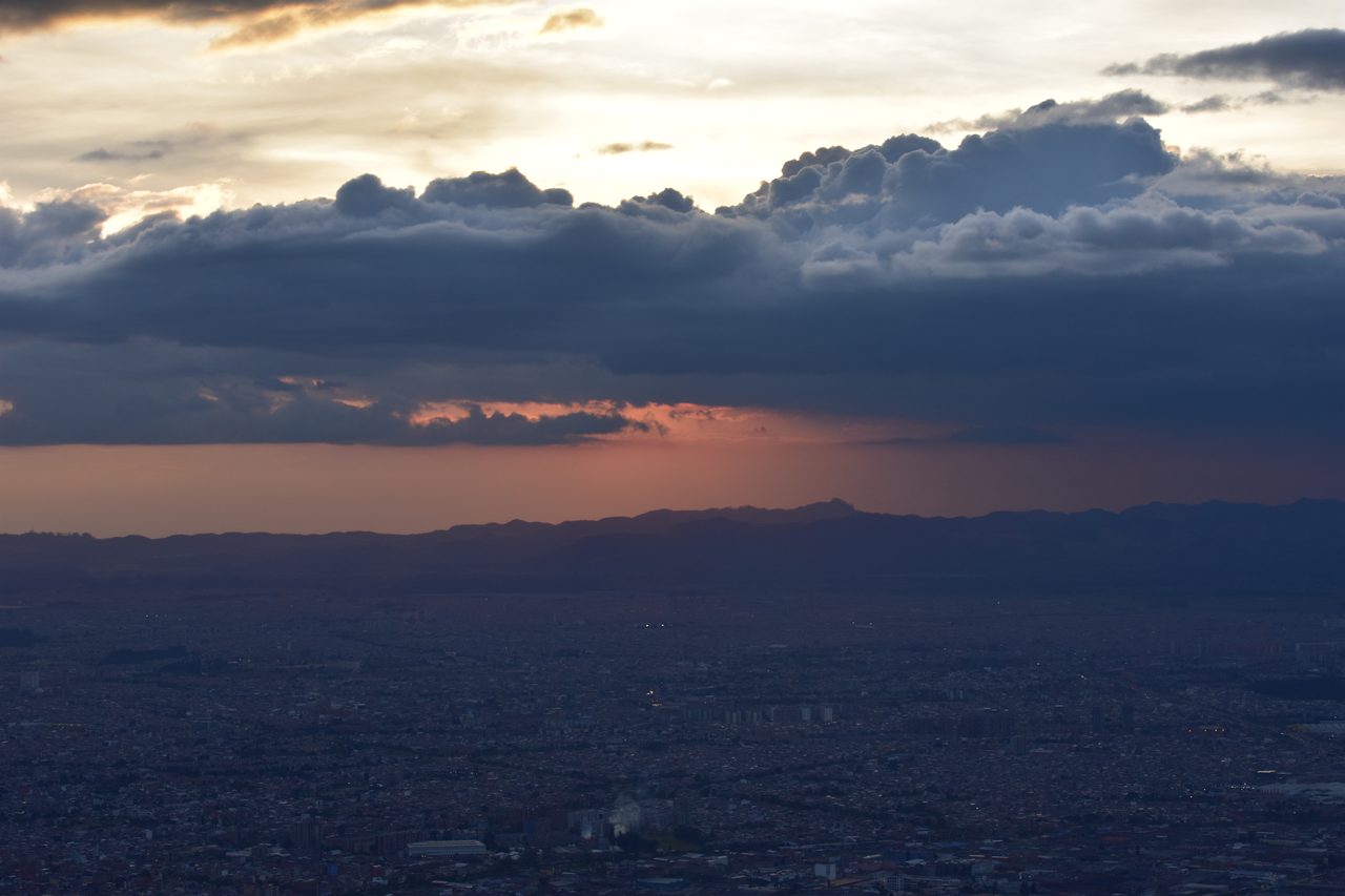 Experience the Sunset Behind the Andes from Cerro de Monserrate with Panoramic Views of Bogotá
