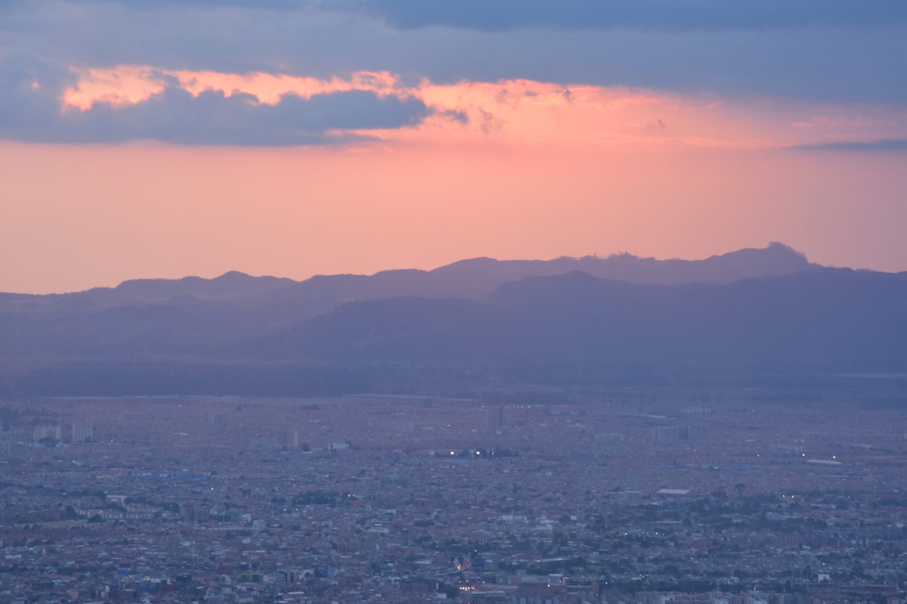 Experience the Sunset Behind the Andes from Cerro de Monserrate with Panoramic Views of Bogotá
